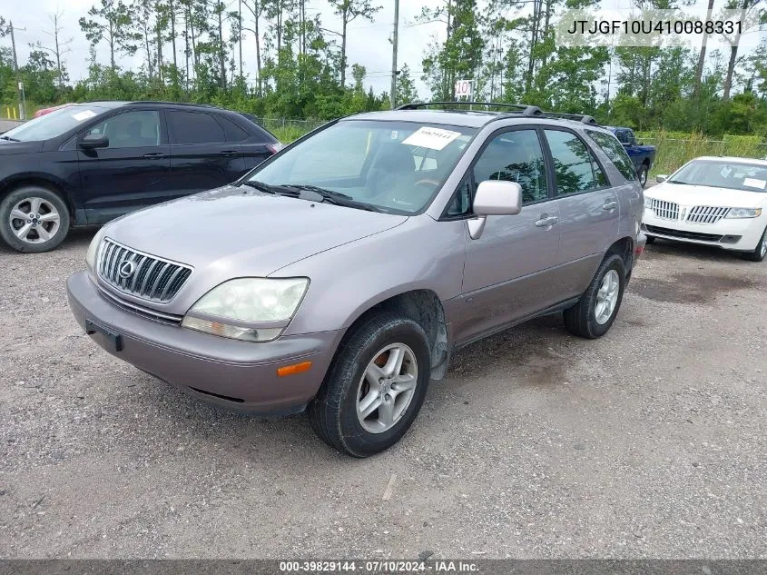 2001 Lexus Rx 300 VIN: JTJGF10U410088331 Lot: 39829144