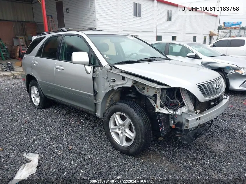 2001 Lexus Rx 300 VIN: JTJHF10U810183768 Lot: 39878148