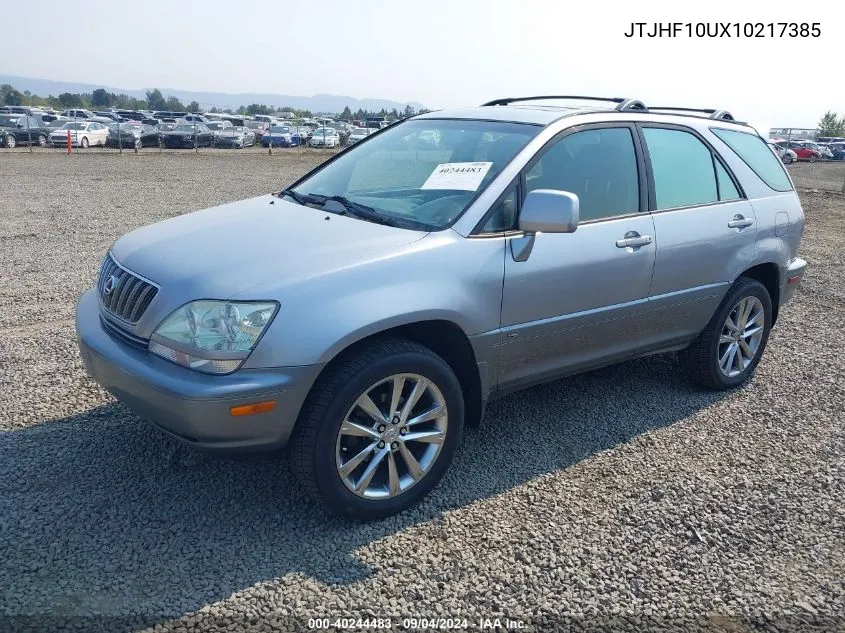 2001 Lexus Rx 300 VIN: JTJHF10UX10217385 Lot: 40244483