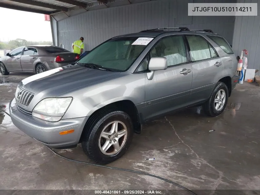 2001 Lexus Rx 300 VIN: JTJGF10U510114211 Lot: 40431861