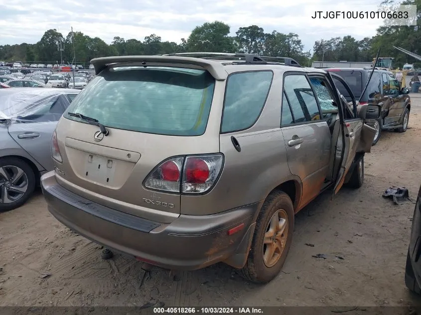 2001 Lexus Rx 300 VIN: JTJGF10U610106683 Lot: 40518266