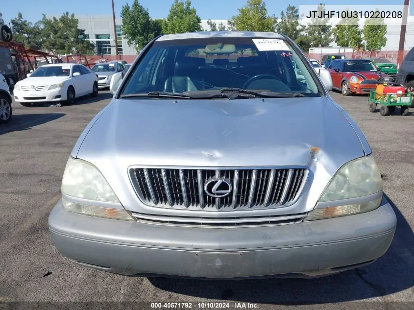 2001 Lexus Rx 300 VIN: JTJHF10U310220208 Lot: 40571792