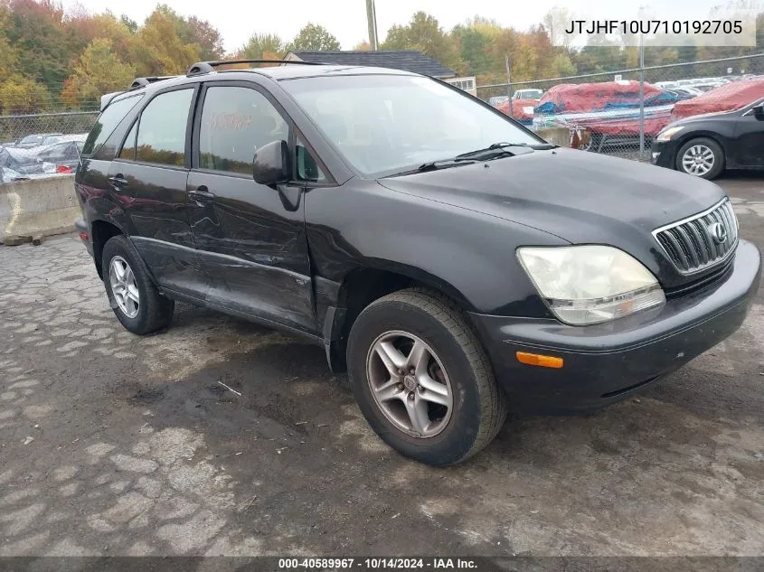 2001 Lexus Rx 300 VIN: JTJHF10U710192705 Lot: 40589967