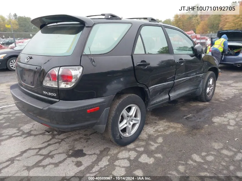 2001 Lexus Rx 300 VIN: JTJHF10U710192705 Lot: 40589967