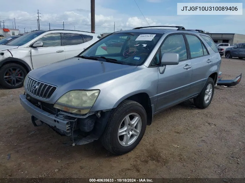 2001 Lexus Rx 300 VIN: JTJGF10U310089406 Lot: 40635633