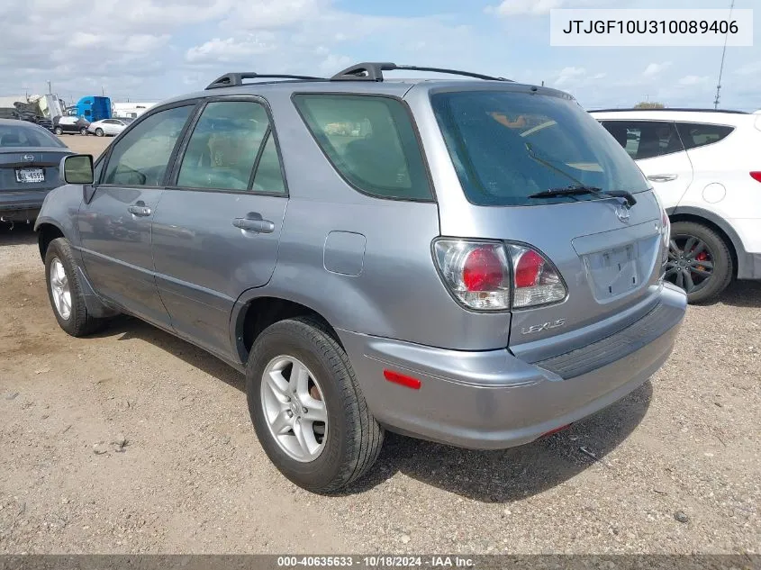 2001 Lexus Rx 300 VIN: JTJGF10U310089406 Lot: 40635633