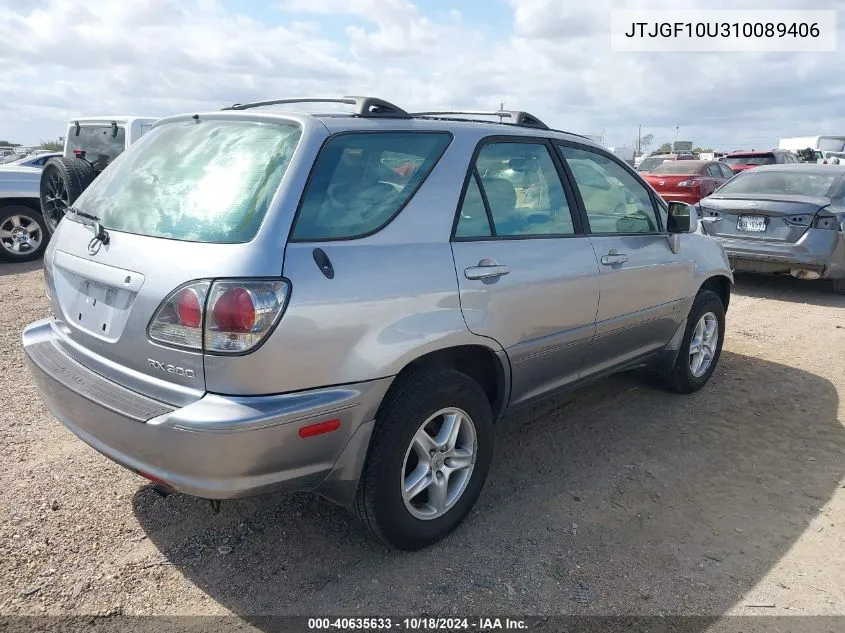 2001 Lexus Rx 300 VIN: JTJGF10U310089406 Lot: 40635633