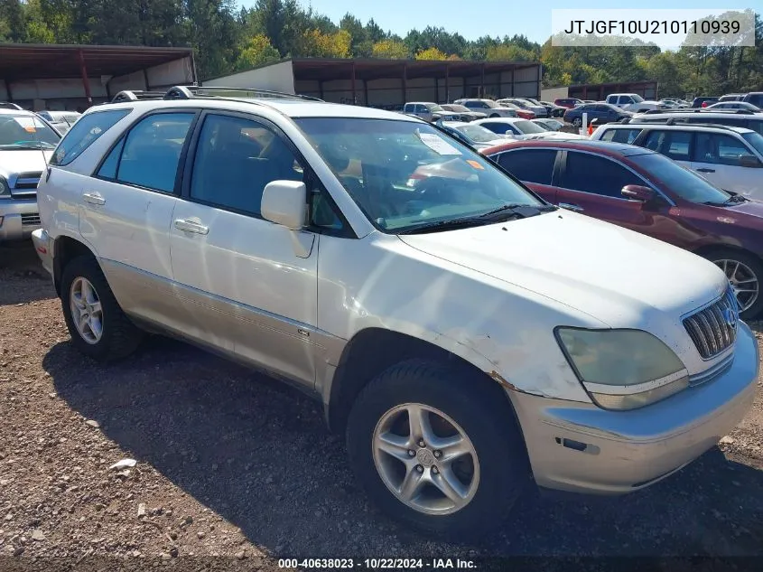 2001 Lexus Rx 300 VIN: JTJGF10U210110939 Lot: 40638023