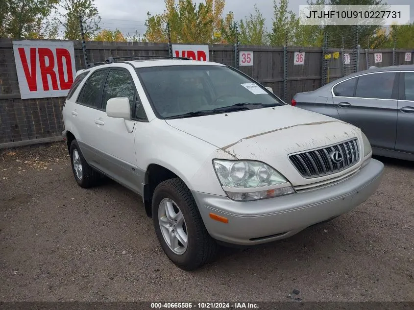 2001 Lexus Rx 300 VIN: JTJHF10U910227731 Lot: 40665586