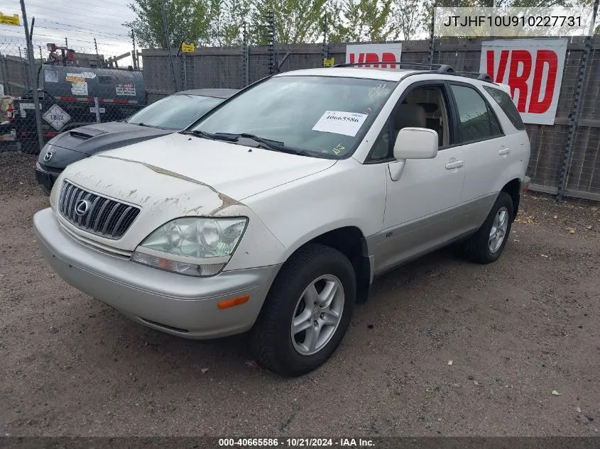 2001 Lexus Rx 300 VIN: JTJHF10U910227731 Lot: 40665586