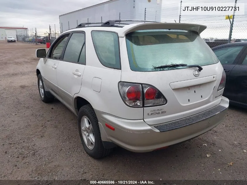 2001 Lexus Rx 300 VIN: JTJHF10U910227731 Lot: 40665586