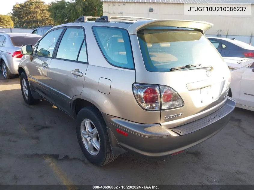 2001 Lexus Rx 300 VIN: JTJGF10U210086237 Lot: 40696862