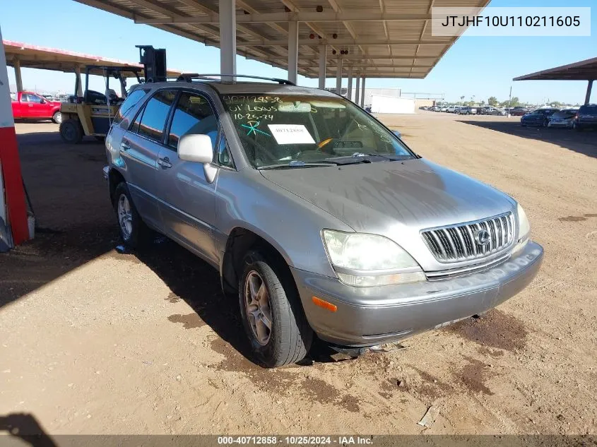 2001 Lexus Rx 300 VIN: JTJHF10U110211605 Lot: 40712858