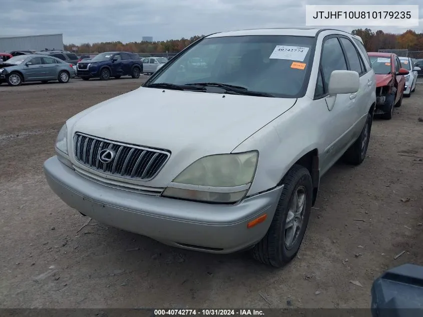 2001 Lexus Rx 300 VIN: JTJHF10U810179235 Lot: 40742774