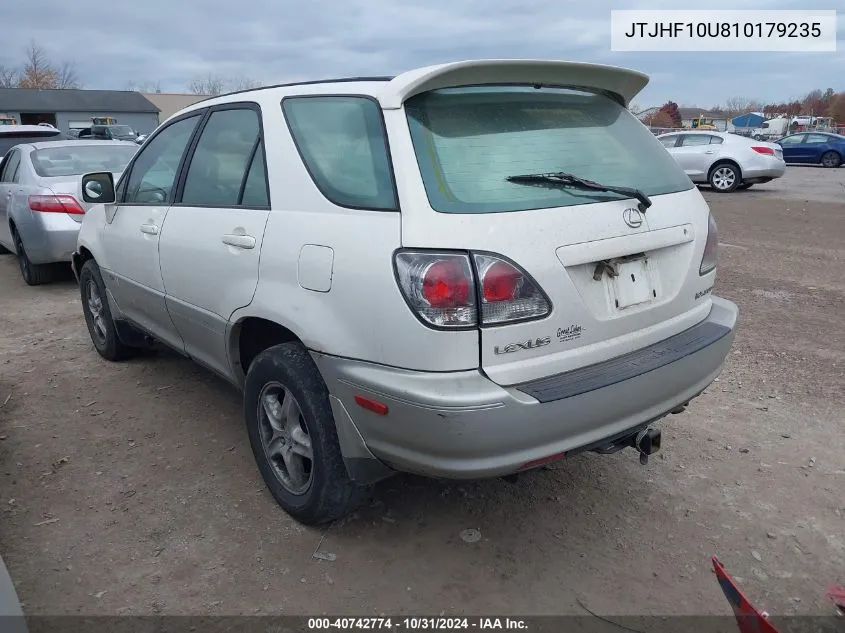 2001 Lexus Rx 300 VIN: JTJHF10U810179235 Lot: 40742774