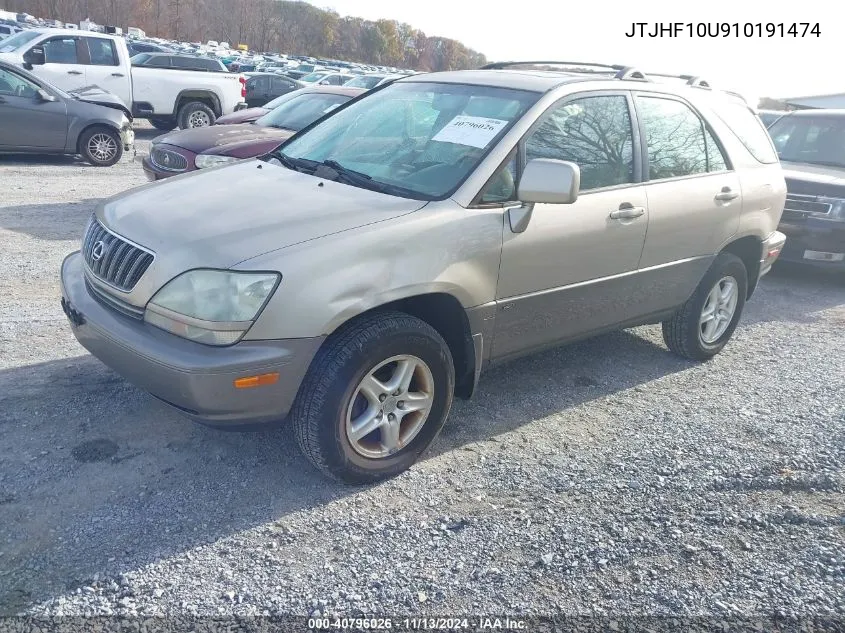 2001 Lexus Rx 300 VIN: JTJHF10U910191474 Lot: 40796026