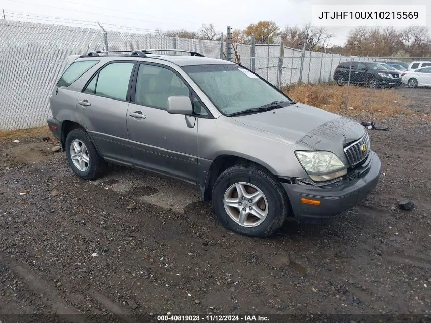 2001 Lexus Rx 300 VIN: JTJHF10UX10215569 Lot: 40819028