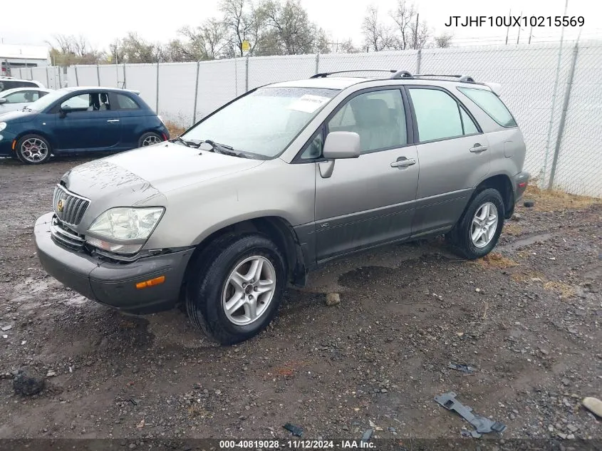 2001 Lexus Rx 300 VIN: JTJHF10UX10215569 Lot: 40819028