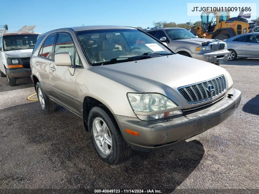 2001 Lexus Rx 300 VIN: JTJGF10U110091686 Lot: 40849723