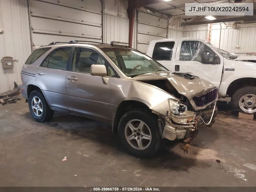 2002 Lexus Rx 300 VIN: JTJHF10UX20242594 Lot: 39966759