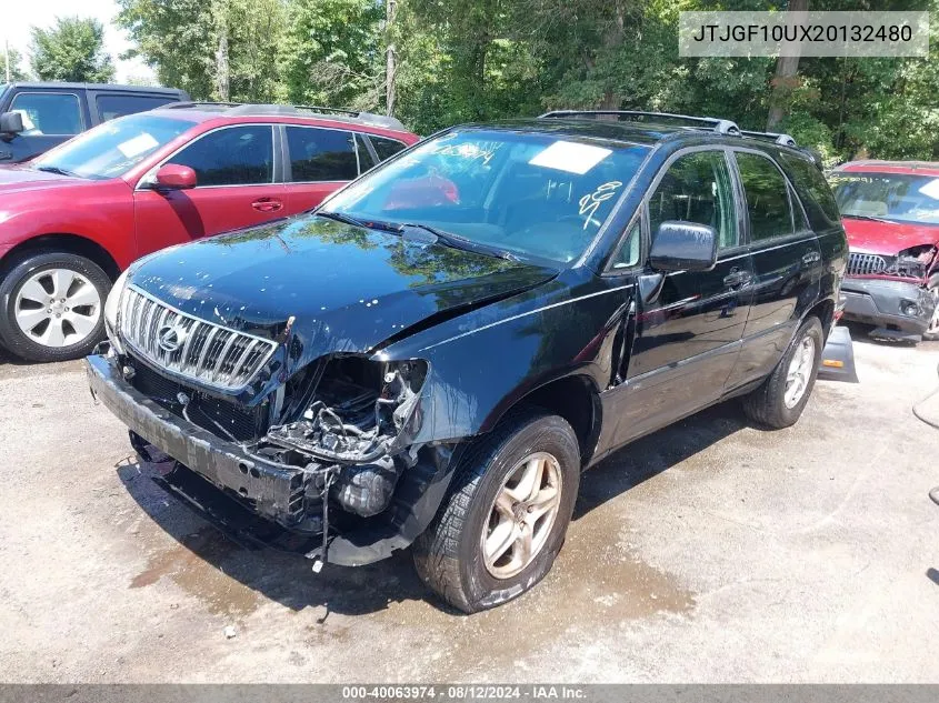 2002 Lexus Rx 300 VIN: JTJGF10UX20132480 Lot: 40063974