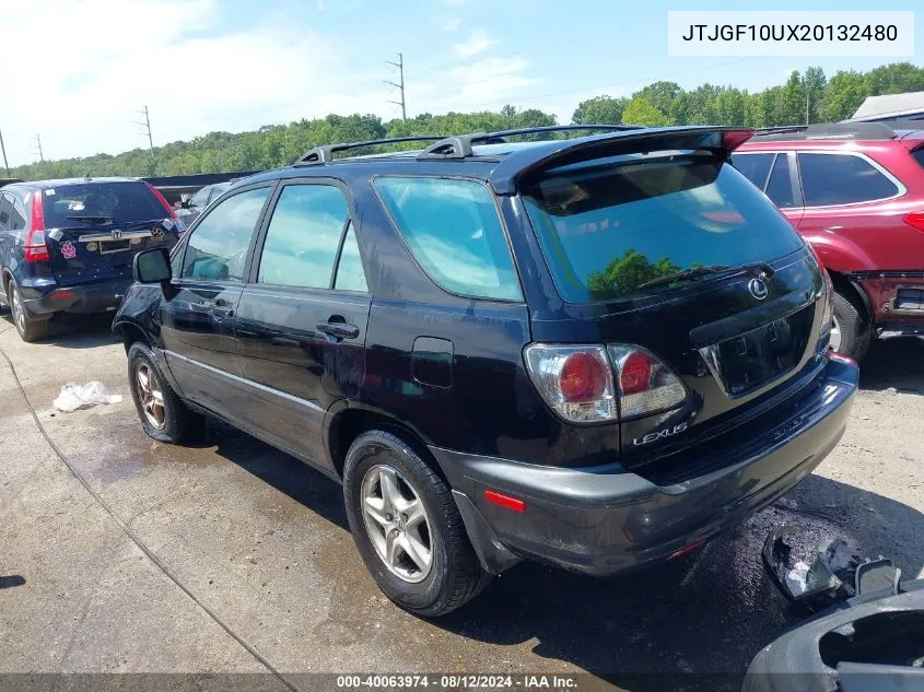 2002 Lexus Rx 300 VIN: JTJGF10UX20132480 Lot: 40063974