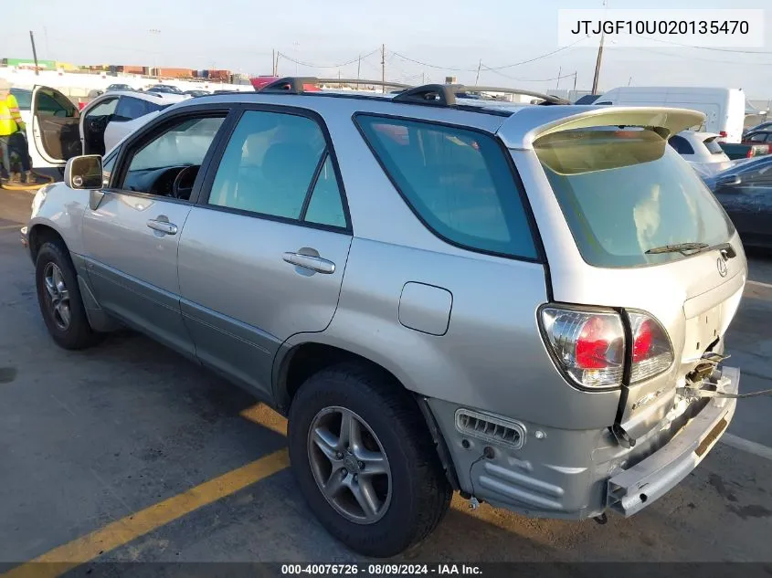 2002 Lexus Rx 300 VIN: JTJGF10U020135470 Lot: 40076726