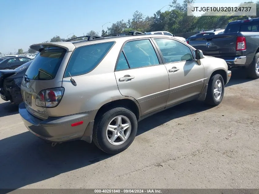 2002 Lexus Rx 300 300 VIN: JTJGF10U320124737 Lot: 40251840