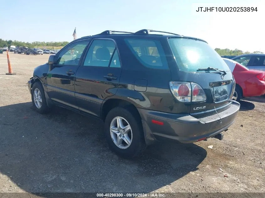 2002 Lexus Rx 300 VIN: JTJHF10U020253894 Lot: 40298300