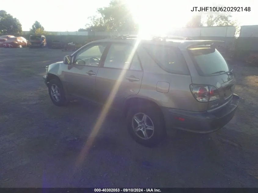 2002 Lexus Rx 300 VIN: JTJHF10U620292148 Lot: 40302053