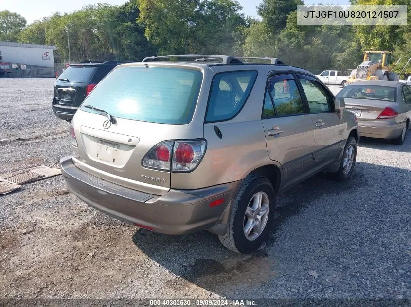 2002 Lexus Rx 300 VIN: JTJGF10U820124507 Lot: 40302530