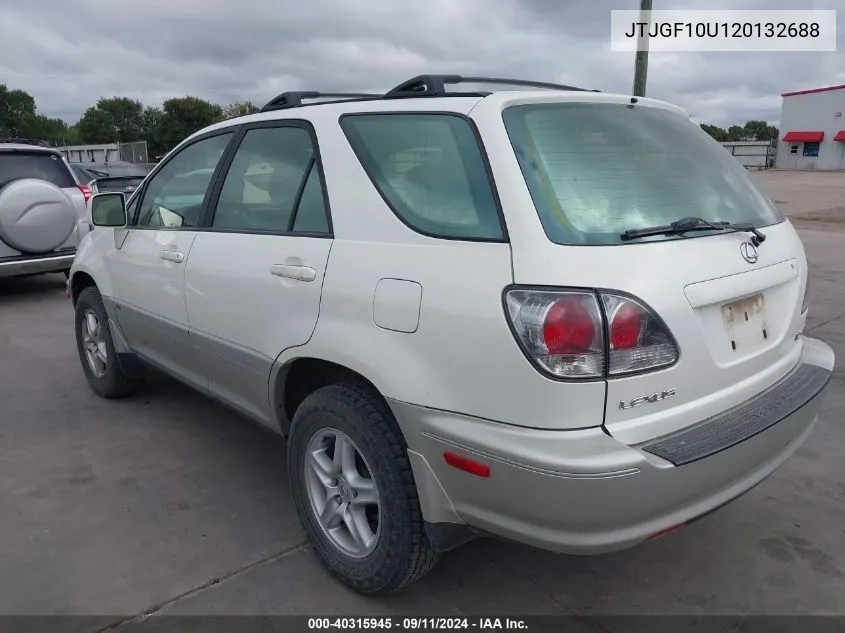 2002 Lexus Rx 300 300 VIN: JTJGF10U120132688 Lot: 40315945