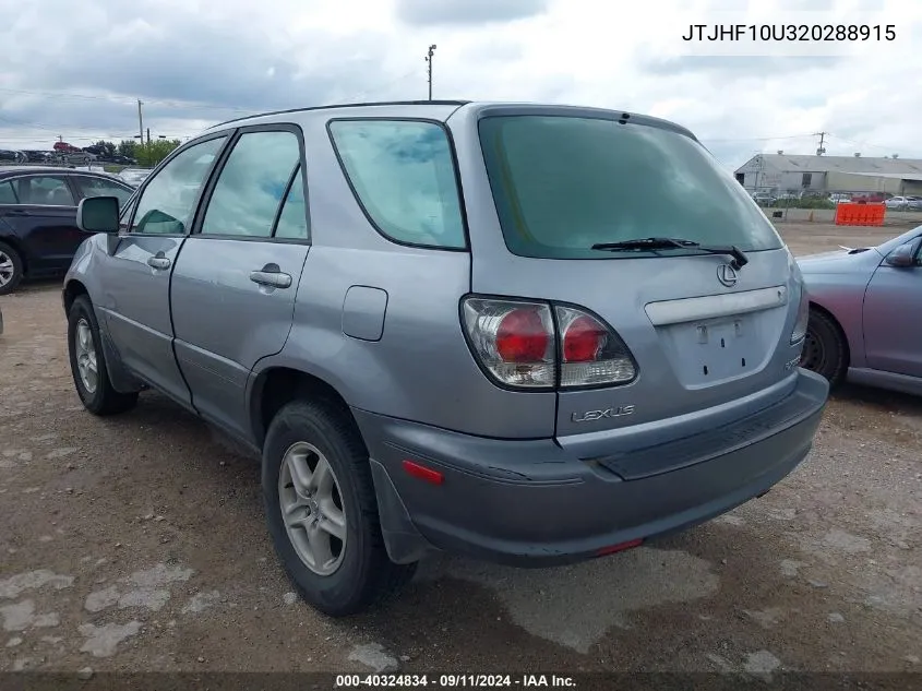 2002 Lexus Rx 300 300 VIN: JTJHF10U320288915 Lot: 40324834