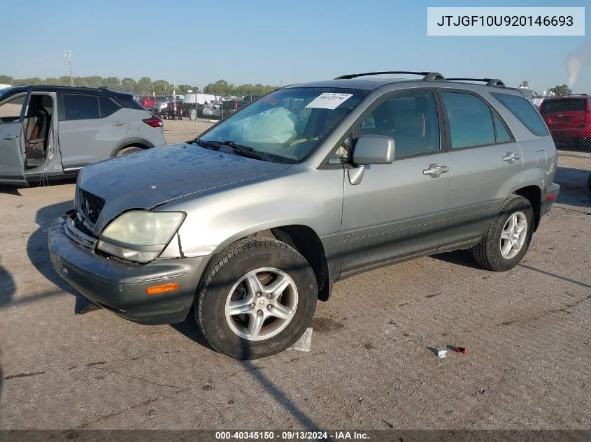 2002 Lexus Rx 300 VIN: JTJGF10U920146693 Lot: 40345150