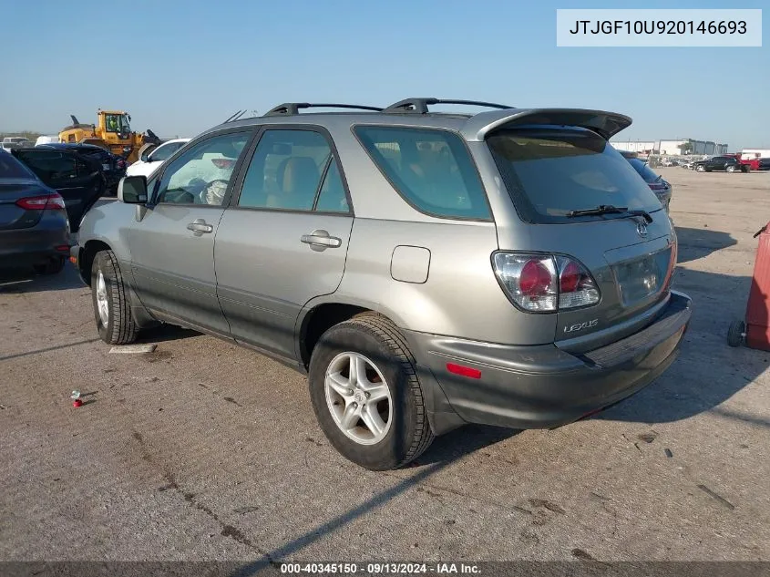 2002 Lexus Rx 300 VIN: JTJGF10U920146693 Lot: 40345150