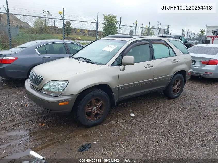 2002 Lexus Rx 300 VIN: JTJHF10U220264413 Lot: 40420438