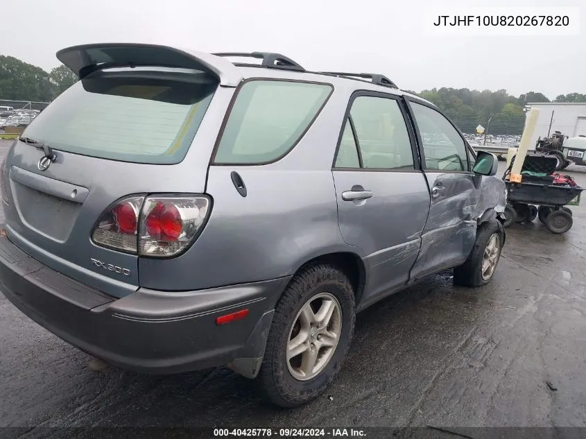 2002 Lexus Rx 300 VIN: JTJHF10U820267820 Lot: 40425778