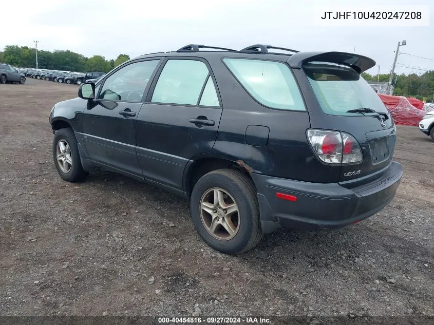 2002 Lexus Rx 300 VIN: JTJHF10U420247208 Lot: 40454816