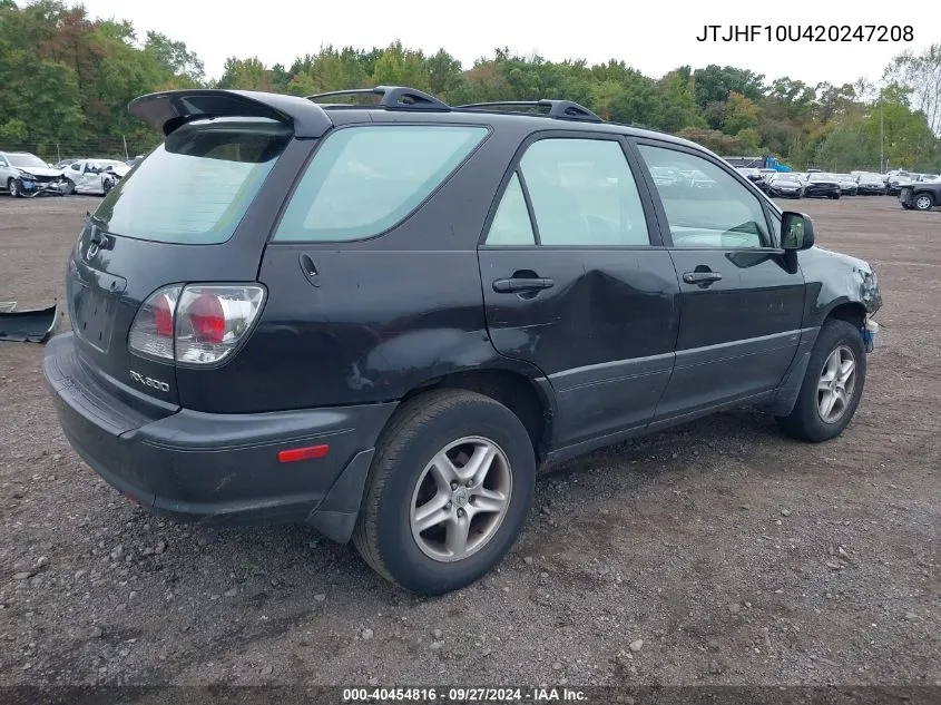 2002 Lexus Rx 300 VIN: JTJHF10U420247208 Lot: 40454816