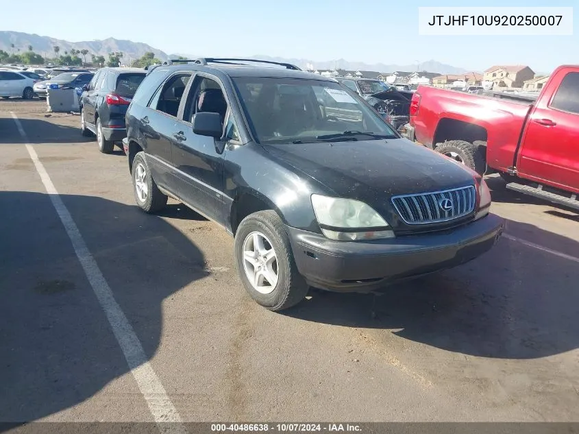 2002 Lexus Rx 300 300 VIN: JTJHF10U920250007 Lot: 40486638