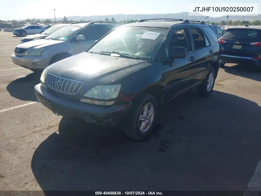 2002 Lexus Rx 300 300 VIN: JTJHF10U920250007 Lot: 40486638