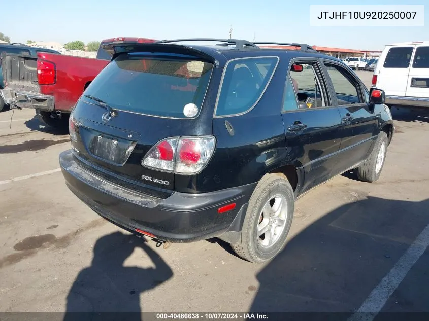 2002 Lexus Rx 300 300 VIN: JTJHF10U920250007 Lot: 40486638