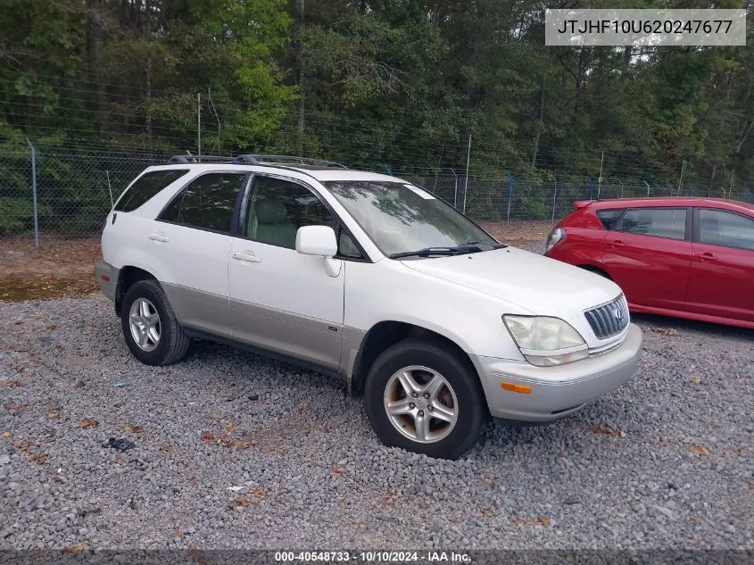 2002 Lexus Rx 300 VIN: JTJHF10U620247677 Lot: 40548733