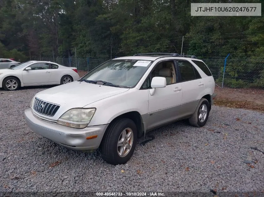 2002 Lexus Rx 300 VIN: JTJHF10U620247677 Lot: 40548733