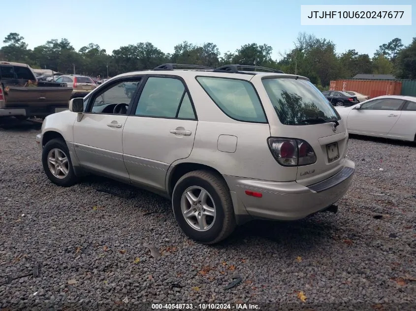 2002 Lexus Rx 300 VIN: JTJHF10U620247677 Lot: 40548733