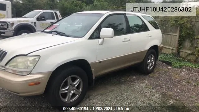 2002 Lexus Rx 300 VIN: JTJHF10U420286302 Lot: 40560194