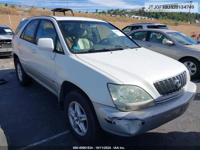 2002 Lexus Rx 300 300 VIN: JTJGF10U520134749 Lot: 40561534