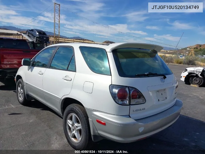 2002 Lexus Rx 300 300 VIN: JTJGF10U520134749 Lot: 40561534