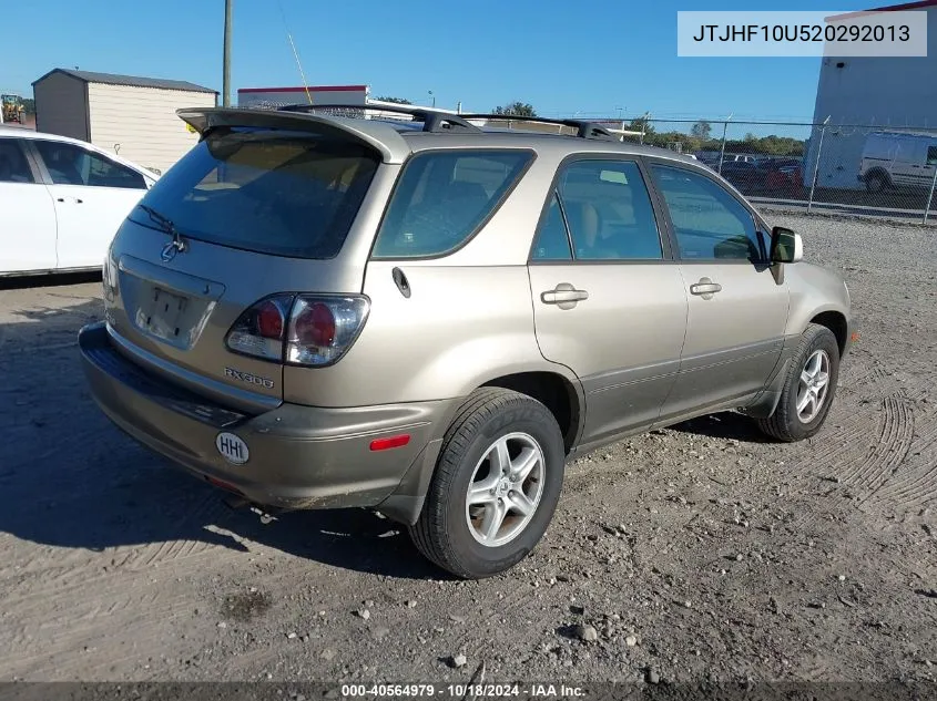 2002 Lexus Rx 300 VIN: JTJHF10U520292013 Lot: 40564979