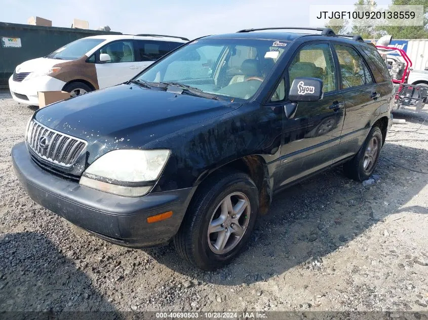 2002 Lexus Rx 300 VIN: JTJGF10U920138559 Lot: 40690503